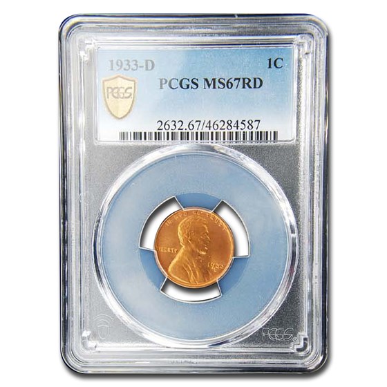 1933-D Lincoln Cent MS-67 PCGS (Red) 1933-D Lincoln Cent MS-67 PCGS (Red)