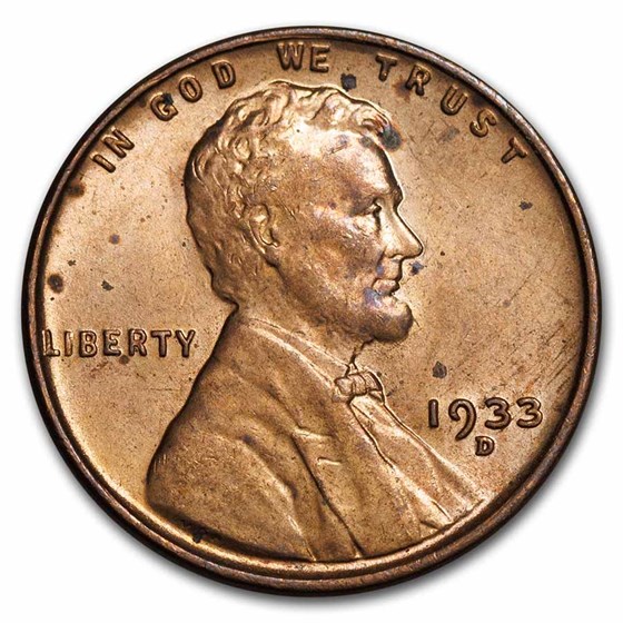1933-D Lincoln Cent Unc (Brown) 1933-D Lincoln Cent Unc (Brown)