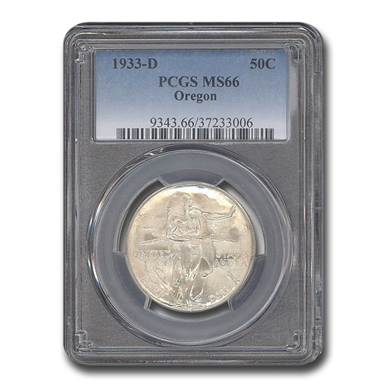 1933-D Oregon Trail Commemorative Half Dollar MS-66 PCGS 1933-D Oregon Trail Commemorative Half Dollar MS-66 PCGS
