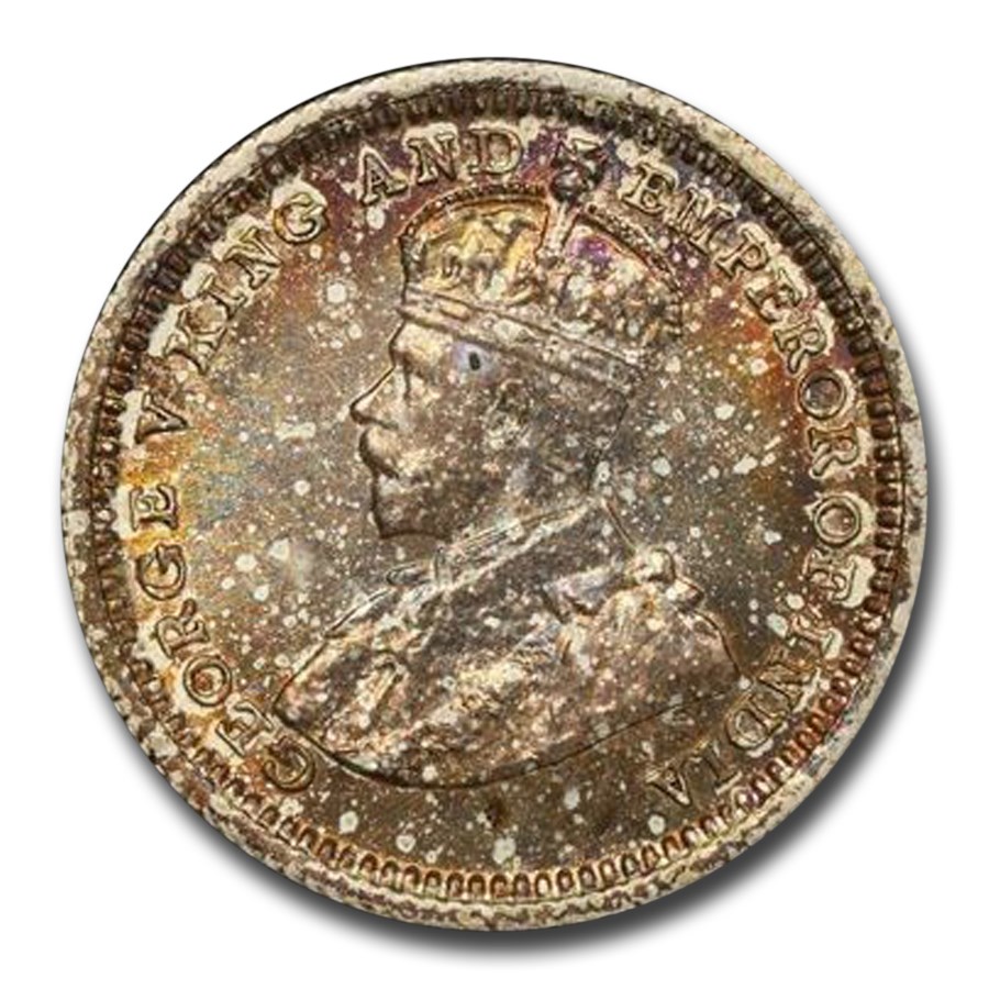 1933 Hong Kong Silver 5 Cents George V MS-65 PCGS