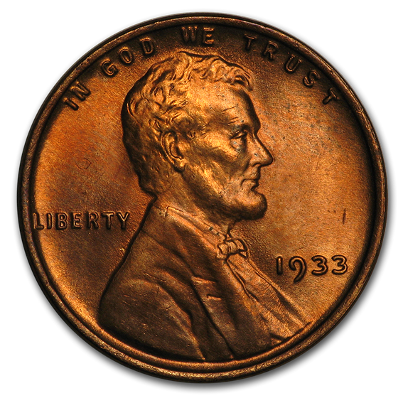 1933 Lincoln Cent BU (Red/Brown) 1933 Lincoln Cent BU (Red/Brown)