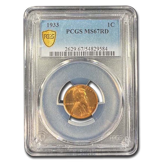 1933 Lincoln Cent MS-67 PCGS (Red) 1933 Lincoln Cent MS-67 PCGS (Red)