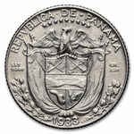 1933 Panama Silver 1/10 Balboa AU