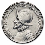 1933 Panama Silver 1/10 Balboa AU