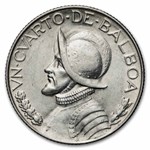 1933 Panama Silver 1/4 Balboa AU