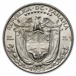 1933 Panama Silver 1/4 Balboa BU