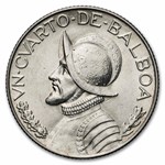1933 Panama Silver 1/4 Balboa BU