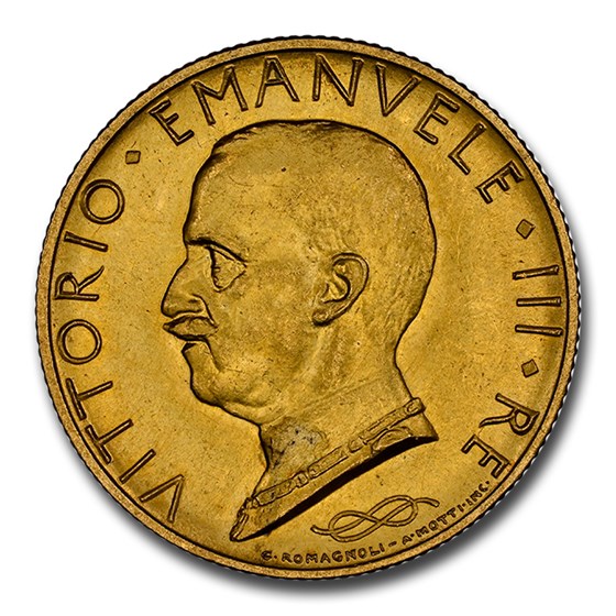 1933-R Italy Gold 100 Lire Emanuele III MS-65 NGC