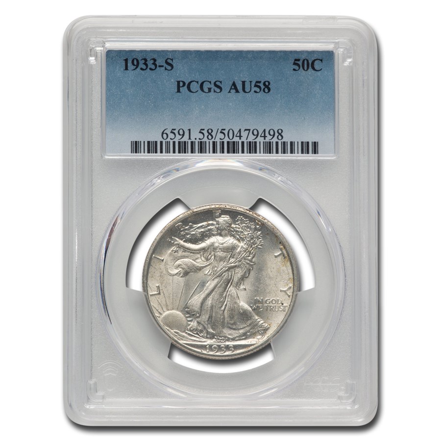 1933-S Walking Liberty Half Dollar AU-58 PCGS