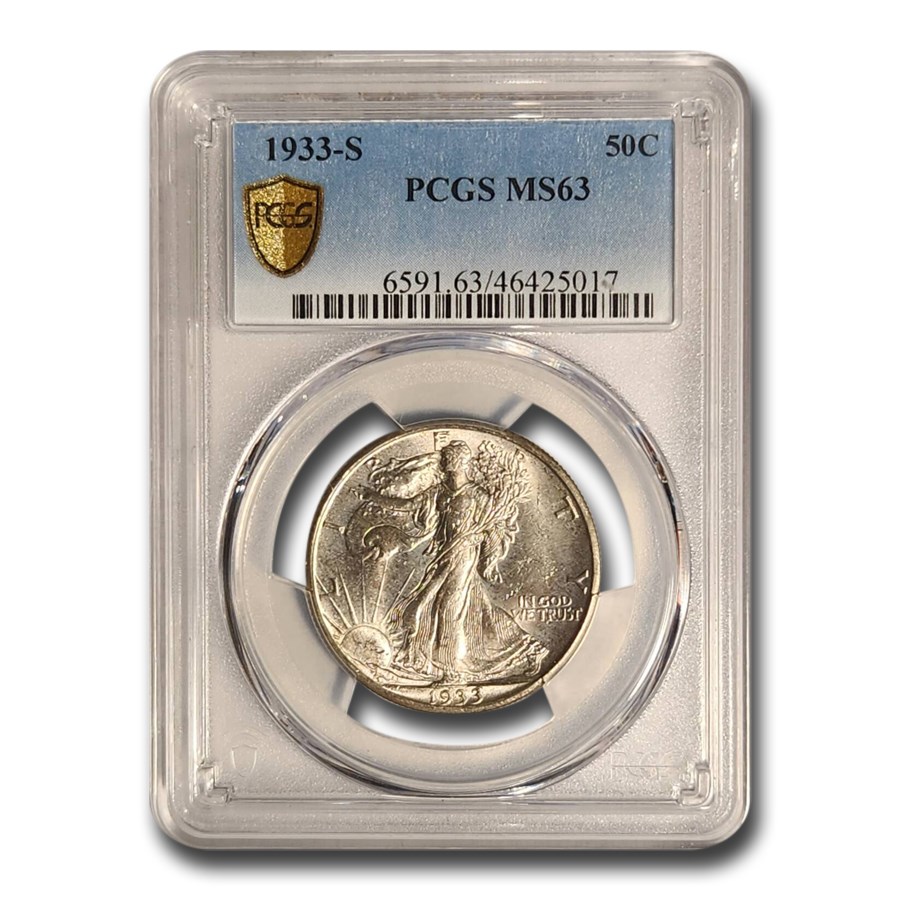 1933-S Walking Liberty Half Dollar MS-63 PCGS