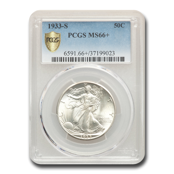 1933-S Walking Liberty Half Dollar MS-66+ PCGS 1933-S Walking Liberty Half Dollar MS-66+ PCGS