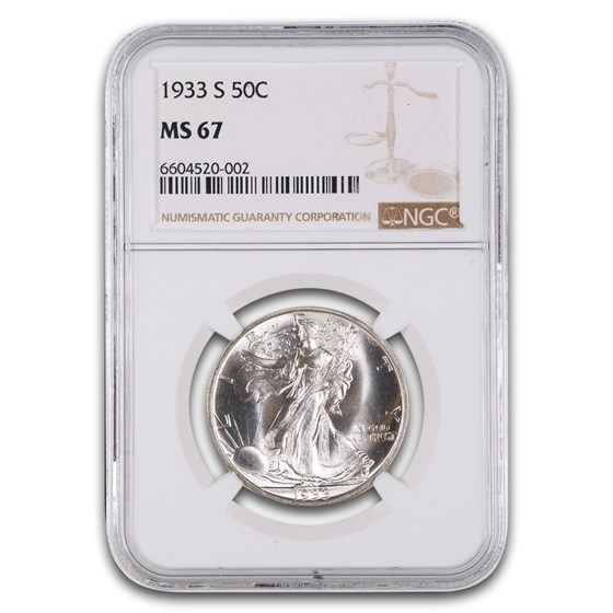 1933-S Walking Liberty Half Dollar MS-67 NGC