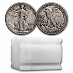 1933-S Walking Liberty Halves 20-Coin Roll Avg Circ