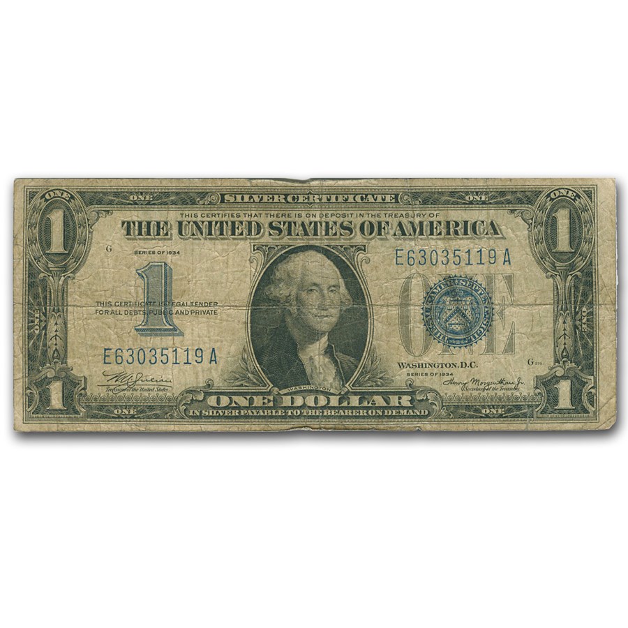1934 $1.00 Silver Certificate Good (Fr#1606)