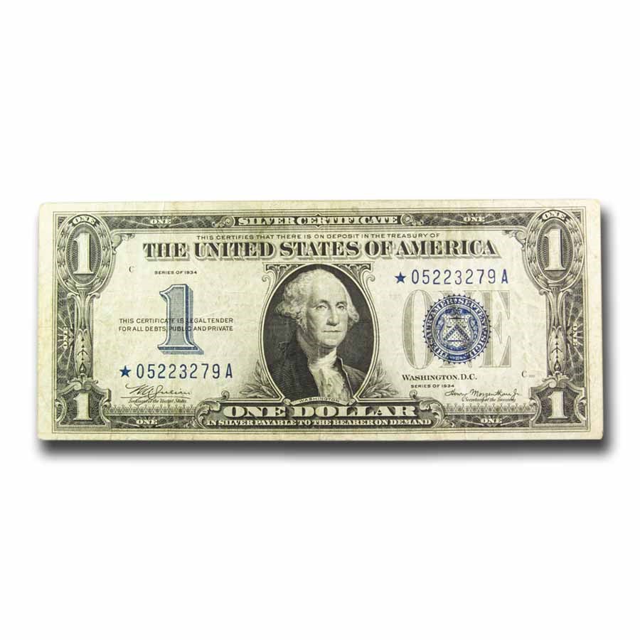 1934* $1.00 Silver Certificate VF (Fr#1606*) Star Note