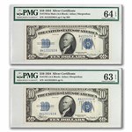 1934 $10 Silver Certificate CU-63/64 EPQ PMG (Fr#1701/m) 2 Cons.