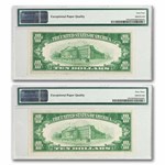 1934 $10 Silver Certificate CU-63/64 EPQ PMG (Fr#1701/m) 2 Cons.