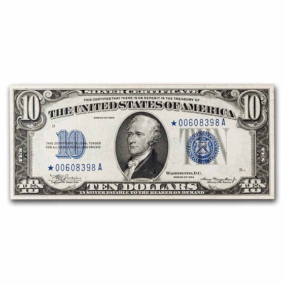1934* $10 Silver Certificate VF (Fr#1701*) Star Note! 1934* $10 Silver Certificate VF (Fr#1701*) Star Note!