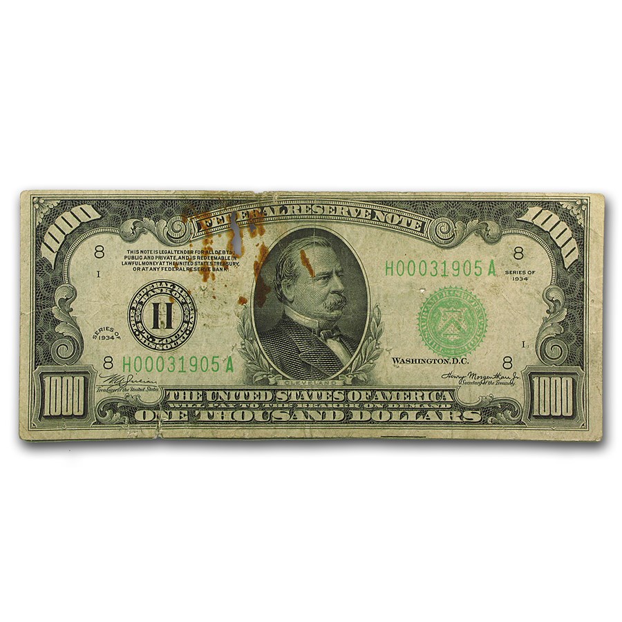 1934/1934-A $1,000 FRN Cull