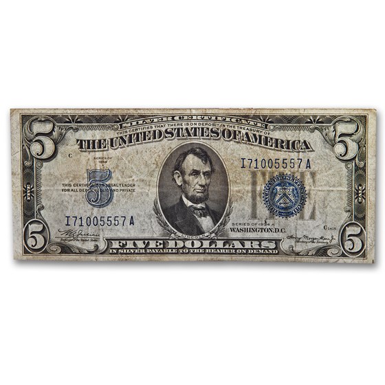 1934-1934-D $5.00 Silver Certificates VG/VF 1934-1934-D $5.00 Silver Certificates VG/VF