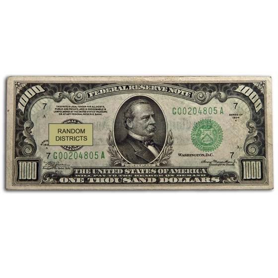 1934/34-A $1,000 FRN VF Districts of Our Choice 1934/34-A $1,000 FRN VF Districts of Our Choice