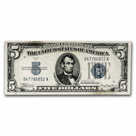 1934 $5.00 Silver Certificate VF (Fr#1650) 1934 $5.00 Silver Certificate VF (Fr#1650)
