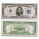 1934 $5.00 Silver Certificates CU