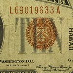1934-A $10 Brown Seal Hawaii Fine+ (Fr#2303)