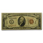 1934-A $10 Brown Seal Hawaii Fine+ (Fr#2303)