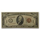 1934-A $10 Brown Seal Hawaii VF (Fr#2303)