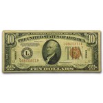 1934-A $10 Brown Seal Hawaii VG (Fr#2303)