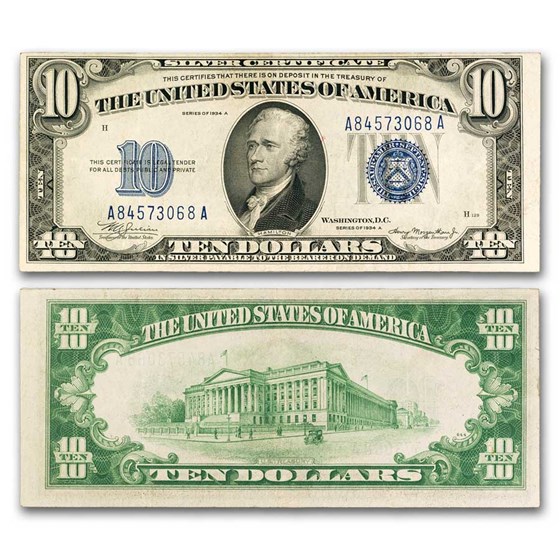 1934-A $10 Silver Certificate VF (Fr#1702) 1934-A $10 Silver Certificate VF (Fr#1702)