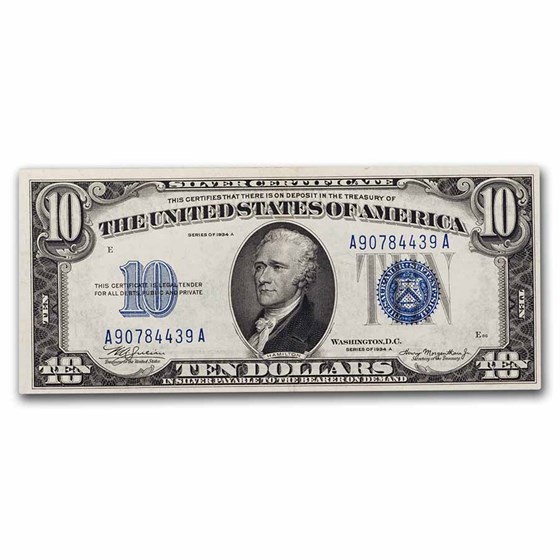 1934-A $10 Silver Certificate XF (Fr#1702) 1934-A $10 Silver Certificate XF (Fr#1702)