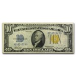 1934-A $10 Yellow Seal North Africa VF+ (Fr#2309)