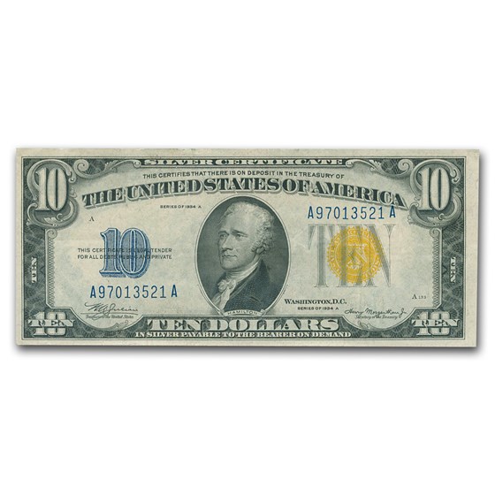 1934-A $10 Yellow Seal North Africa XF (Fr#2309) (Fr#2309) 1934-A $10 Yellow Seal North Africa XF (Fr#2309) (Fr#2309)