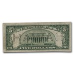 1934-A $5.00 Brown Seal Hawaii Fine (Fr#2302)