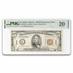 1934-A $5.00 Brown Seal Hawaii VF-20 PMG (Fr#2302)