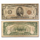 1934-A $5.00 Brown Seal Hawaii VG (Fr#2302)
