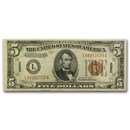 1934-A $5.00 Brown Seal Hawaii XF (Fr#2302)