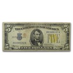 1934-A $5.00 Yellow Seal North Africa Fine (Fr#2307)