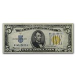 1934-A $5.00 Yellow Seal North Africa VF+ (Fr#2307)
