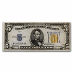 1934-A $5.00 Yellow Seal North Africa XF (Fr#2307)