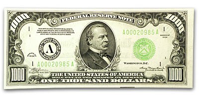 1934 (A-Boston) $1,000 FRN CU 1934 (A-Boston) $1,000 FRN CU