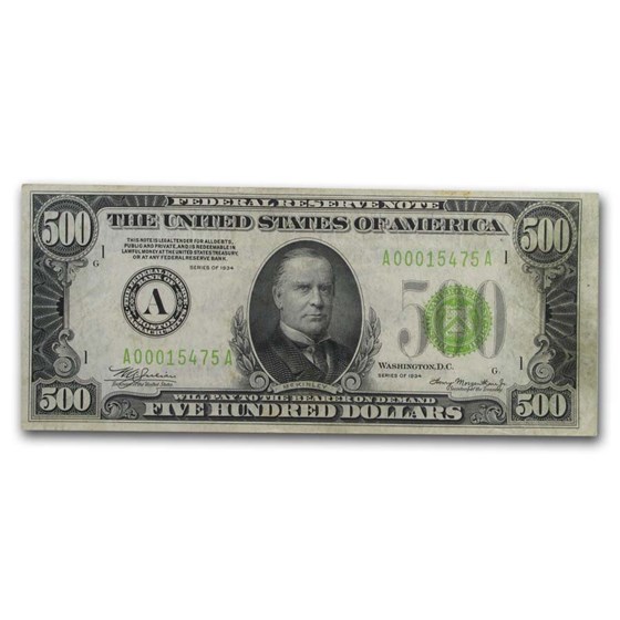 1934 (A-Boston) $500 FRN VF 1934 (A-Boston) $500 FRN VF