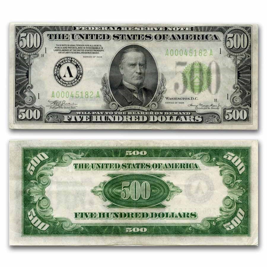 1934 (A-Boston) $500 FRN XF (Fr#2201-A)