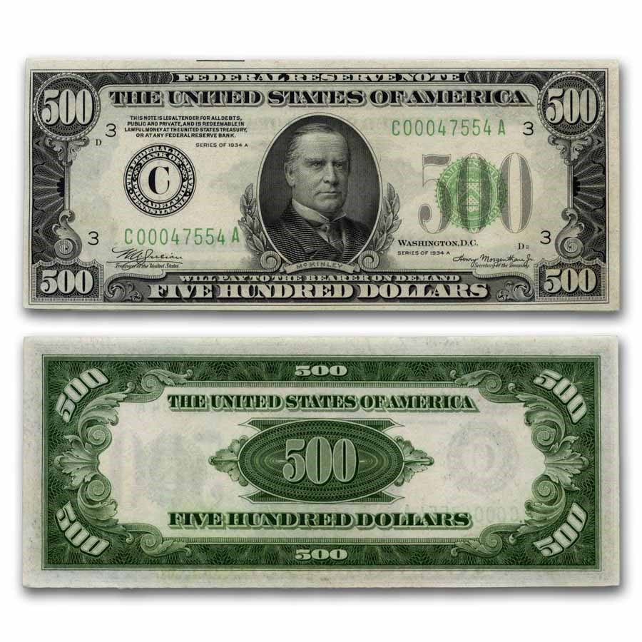 1934-A (C-Philadelphia) $500 FRN CU (Fr#2202-C)