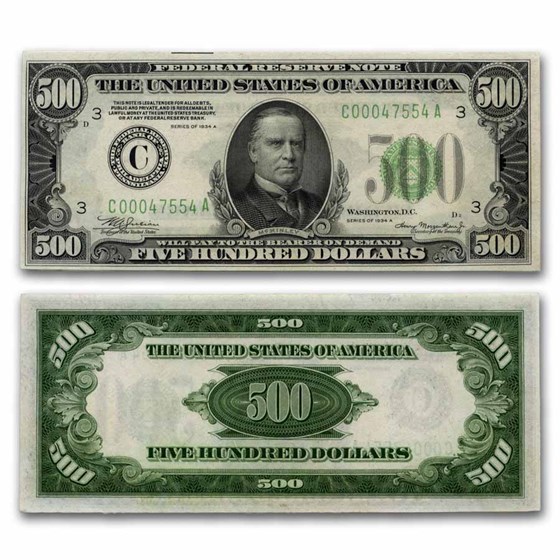 1934-A (C-Philadelphia) $500 FRN CU (Fr#2202-C) 1934-A (C-Philadelphia) $500 FRN CU (Fr#2202-C)