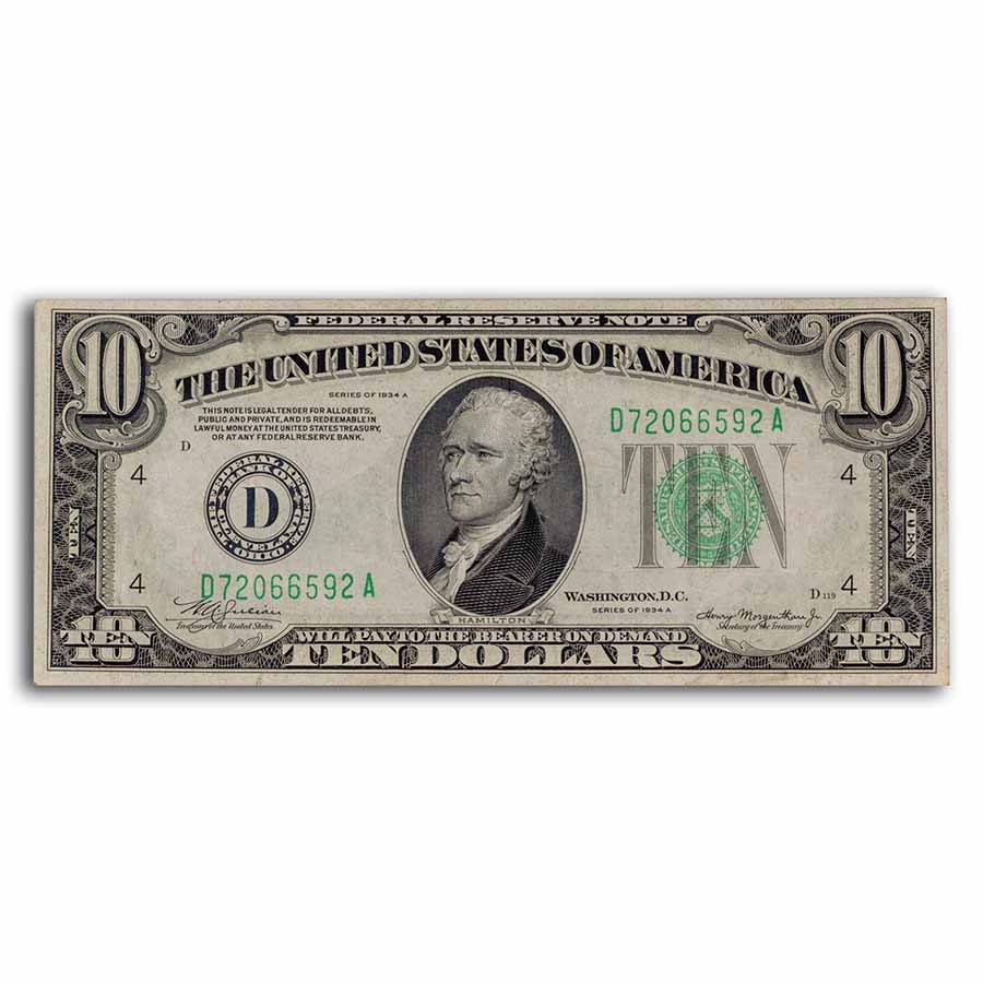1934-A (D-Cleveland) $10 FRN CU (Fr#2004-D)