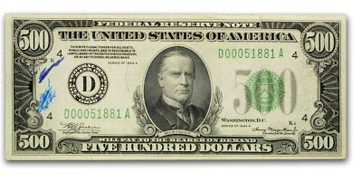 1934-A (D-Cleveland) $500 FRN Fine 1934-A (D-Cleveland) $500 FRN Fine