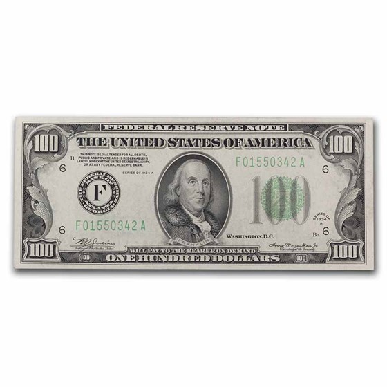 1934-A (F-Atlanta) $100 FRN AU (Fr#2153-F) 1934-A (F-Atlanta) $100 FRN AU (Fr#2153-F)